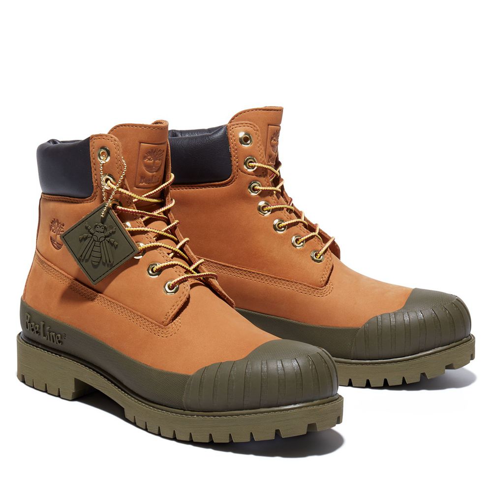 Bocanci 6-Inch Timberland Barbati Maro - Bee Line X Waterproof Rubber Toe - Romania - OUTJDR903